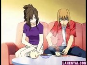 Hentai brunette gives a deep blowjob 2/16