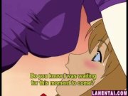 Hentai brunette gives a deep blowjob