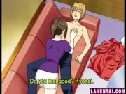 Hentai brunette gives a deep blowjob 8/16