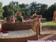 Lady in Red Jelena Jensen Masturbates Outside 16/16