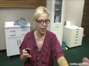 Blonde nurse gets a cum shower 14/16