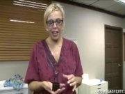 Blonde nurse gets a cum shower 16/16