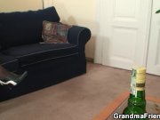 Grandma warms up before swallowing two cocks 1/16