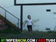 Granny rides her son-in-law cock outdoor   16/16