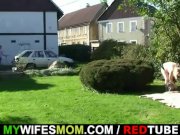 Granny rides her son-in-law cock outdoor   3/16