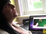 British bbw sprayed with cum over her tits 1/16