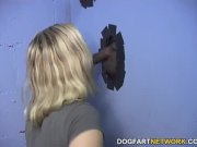 Blonde slut Aralyn Barra loves gloryhole