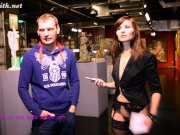 Jeny Smith interviews a guy at museum  10/16