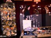 Jeny Smith interviews a guy at museum  4/16