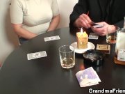 Poker playing granny double fucked after game 5/16