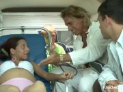 Two pregnant brunettes get fucked in a 4some 4/16