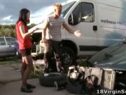 Olga gets one hell of a mouthful of cock 1/16