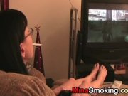 Gaming girlfriend smokes a cigarette 11/16