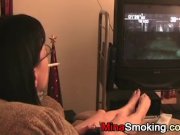 Gaming girlfriend smokes a cigarette 14/16