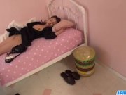 Sweet vibrator play in the bedroom with hot 9/16