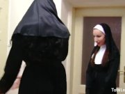 Naughty nuns play with food & each other 3/16