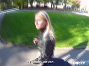 Blonde cutie tricked into outdoor sex 2/16