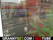 Huge grandma is picked up in cafe 5/16