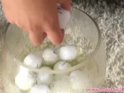 Clitrubbing babe stuffing box with golfballs 6/16