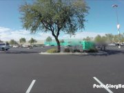 Porta Gloryhole Teen gives blowjobs in public 16/16