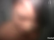 Brunette babe Charley takes a sexy shower 11/16