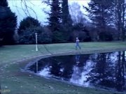 Stranger pissing on slave tied naked outdoor 11/16