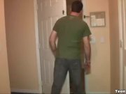 Teen slut jerking a big-sized cock 1/16