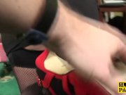 Fishnet euro dominated with facefucking 3/16