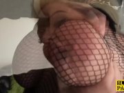 Fat brit subs in fishnets during roughfucking 5/16