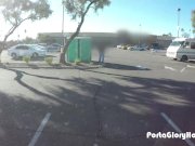Porta Gloryhole girl swallows cum at walmart 10/16