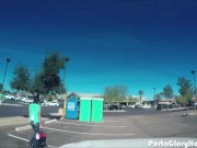 Porta Gloryhole Milf swallows cum at grocery  1/16