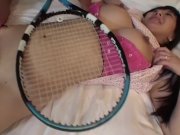 Uncensored Japanese milf tennis racket affair 2/16