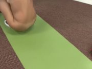 teen gymnast gets stretched by her trainer 14/16