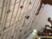 busty babe fisting on public stage 2/16