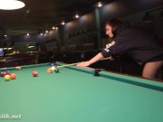 Jeny Smith playing a pool 9/16