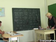 Old mature teacher takes from both sides 1/16