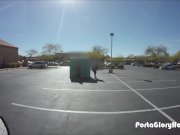 Porta Gloryhole BBW swallows cum in gym lot 12/16