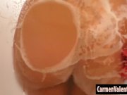 Cock hungry Carmen Valentina Gives Shower BJ 2/16