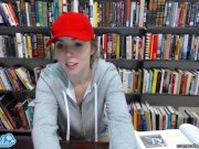 teen latina in public library showing tits  14/16