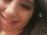 Skinny brunette girlfriend swallows all 16/16