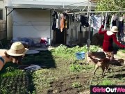 Lustful hairy lesbians lick cunts and asses 2/16