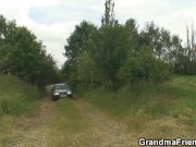 Granny double penetration outdoor 8/16