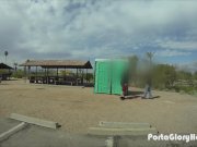 Porta Gloryhole Blonde sucks cock in public 11/16