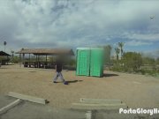 Porta Gloryhole Blonde sucks cock in public 8/16