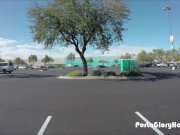 Porta Gloryhole teen swallows cum at the mall 14/16