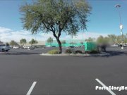 Porta Gloryhole teen swallows cum at the mall 8/16