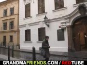 Hard threesome with naughty granny 7/16