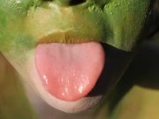 Stark naked Japanese fat frog lady in the swamp HD 9/16