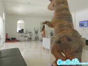 big ass latina teen chased by lesbian loving TREX on hoverboard then fucked 1/16