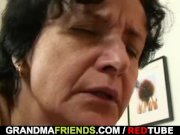 Granny gets her hairy hole filled with two cocks 3/16